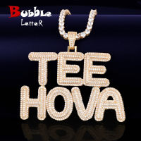 Custom Name Number Initials Bubble Letters Chain Pendant Necklaces For Men Women Gold Color Cubic Zircon Hip Hop Rock Jewelry