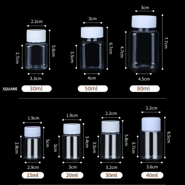 พลาสติกpetว่างเปล่าบรรจุยาแบบแข็งขวดแก้วเล็กๆ15มล-20มล-30มล-100มล
