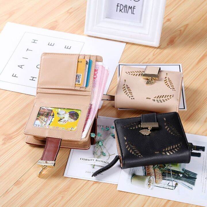 women-wallet-pu-leather-purse-female-zipper-gold-hollow-leaves-pouch-handbag-for-coin-card-holders-clutch