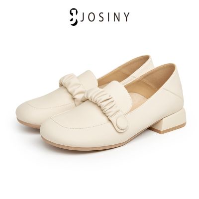✑ JOSINY รองเท้าโลฟเฟอร์ หนังนิ่ม ส้นหนา หัวกลม ปากตื้น ภาษาอังกฤษ ขนาดเล็ก เข้ากับทุกการแต่งกาย แฟชั่นฤดูร้อน สําหรับผู้หญิง