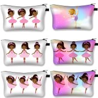 Cute Ballet Dancer Girl Print Cosmetic Bag Women Fashion Makeup Bags Girls Cosmetic Case Female Cartoon Toiletries Organizer