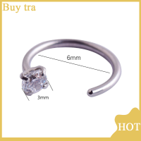 [Buytra] ต่างหูเจาะ CZ สเตนเลส1ชิ้นต่างหูห่วงเจาะกระดูกอ่อนต่างหู tragus daith rook ห่วงเครื่องประดับร่างกายผู้หญิง