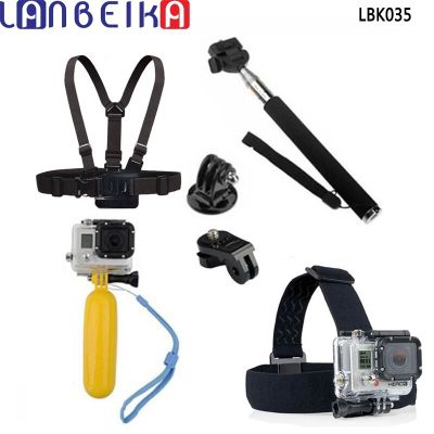 LANBEIKA ชุดเข็มขัดรัดหน้าอกขาตั้งกล้องแบบขาเดียวสำหรับ Gopro Hero 11 10 9 SJCAM SJ8 SJ6 SJ4000 DJI Action 2 3