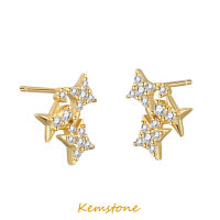 Kemstone 925 Silver Post Star ต่างหูคริสตัลสำหรับผู้หญิงเครื่องประดับใหม่