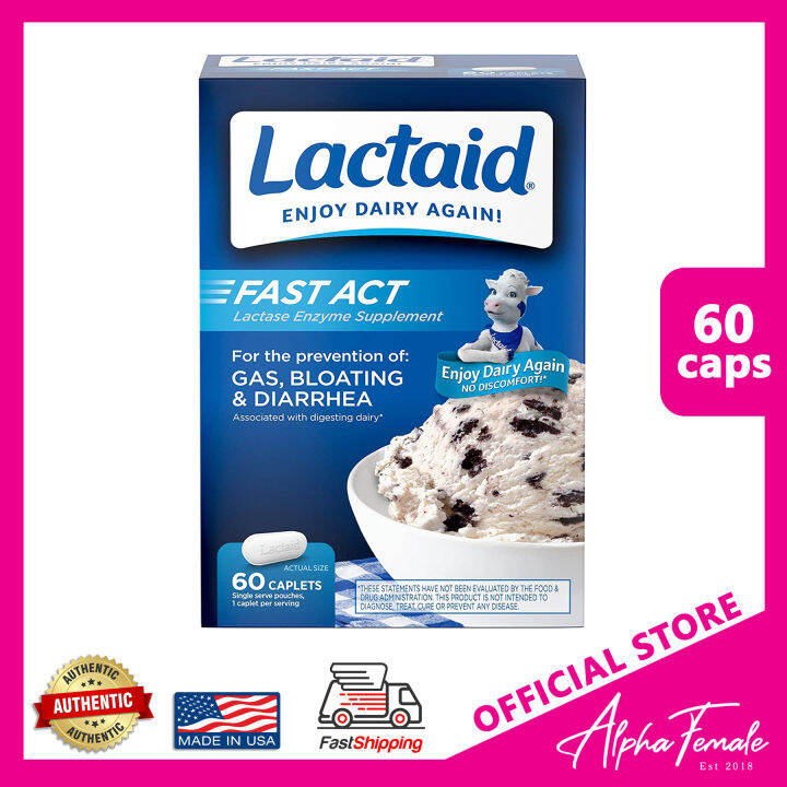 Lactaid Fast Act Lactose Intolerance Relief Caplets with Lactase Enzyme