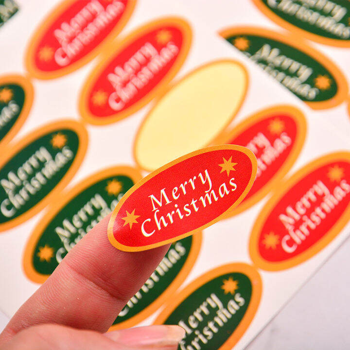 500pcs-oval-seal-sticker-merry-christmas-gift-decoration-diary-label-baking-christmas-eve-holiday-party-supplies-packaging