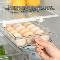 Transparent Egg Storage Container Tray Dispenser Refrigerator Cupboard Drawer Pull-out Reusable Organizer Vegetable Tool Storage Shelving