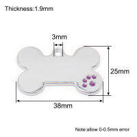 (ร้อน) 100ชิ้นส่วนบุคคลโลหะแกะสลักสัตว์เลี้ยงสุนัข ID แท็กที่กำหนดเองจำนวนชื่อแมวแท็กปกรอยพระพุทธบาทกระดูกแผ่นป้ายป้องกันการสูญหาย Pend