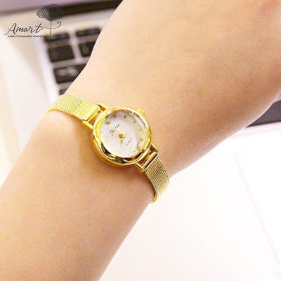 Amart Simple ผู้หญิงนาฬิกาแบบสร้อยข้อมือสุภาพสตรีสายโลหะผสม Mini นาฬิกา Dial นาฬิกาควอตซ์นาฬิกาข้อมือ Casual