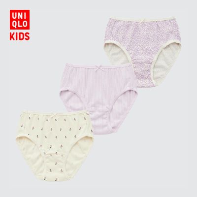 Uniqlo・เสื้อผ้าเด็ก/กางเกงขาสั้นเด็กผู้หญิง (3แพ็คชุดชั้นในฤดูใบไม้ผลิและฤดูใบไม้ร่วง) 450868