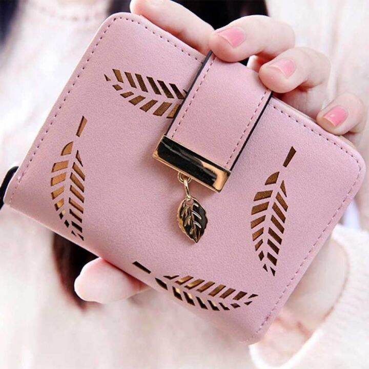 women-wallet-pu-leather-purse-female-zipper-gold-hollow-leaves-pouch-handbag-for-coin-card-holders-clutch