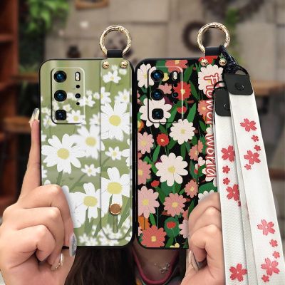 protective Soft Case Phone Case For Huawei P40 Pro Kickstand Phone Holder Dirt-resistant armor case Wrist Strap cartoon