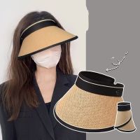 New Womens Straw Hat Sun Summer Sunscreen Hat Anti-UV Protection Fisherman Sunscreen Hat Foldable Cycling Empty Top Hat