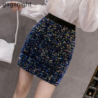 Gaganight Sequins Women Maxi Skirt High Waist Fashion Office Lady Chic Bling Bling Skirts Bottom Faldas Spring Autumn New 2021