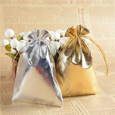 【YF】☁  10Pcs/lot Gold/sliver Jewelry Wedding Drawable Pouches with