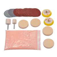 ✸❀✚ 34pcs/Set Deep Scratch Remove Glass Polishing Kit 8 OZ Cerium Oxide Sanding Disc Wool Polishing Pad