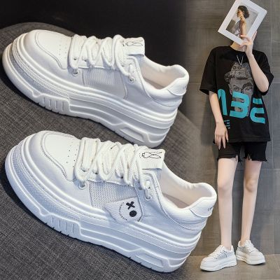Breathable Mesh Surface Increased White Shoe Leather Large Base Of Female Fall 2023 New Sports Shoes Casual Shoes For Women Joke
