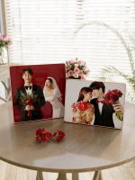[Fast delivery]High-end Customized photo frame table setting photo production and printing wedding photos wedding photos plus family portrait crystal photos made into a table table