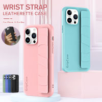 สายรัดข้อมือเคสสำหรับ Apple iPhone โทรศัพท์หนังแท้15 Pro Max 15 Plus 15Pro 15 + ฝาหลัง IPhone15พร้อมสายรัดข้อมือเคสห่อหุ้มเนื้อกันลื่น