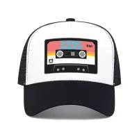 Mens Mesh Trucker Hat Cassette Print Vintage Snapback Baseball Cap Baseball Cap Fashion Accessories Pictures