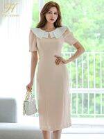 ♧﹍⊙ jiyi946012824 H Han New Vestidos Color Blocking Office Dresses