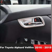 สำหรับ Toyota Alphard Vellfire 2016 2017 2018 2019รถคาร์บอนไฟเบอร์ด้านหน้าฝาครอบมือจับประตูฝาครอบอุปกรณ์ตกแต่ง Interoir