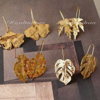 Earrings for Women 2021 Leaf Monstera Jewelry Woman Earring Gold Plated Filled Bijouterie Female Leaves Gift Fashion Piercing