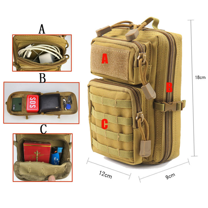 มัลติฟังก์ชั่ยุทธวิธีกระเป๋าทหาร-m-olle-สะโพกเอว-edc-กระเป๋ากระเป๋าสตางค์กระเป๋าที่วางศัพท์กระเป๋าตั้งแคมป์เดินป่าล่าสัตว์-f-anny-แพ็ค