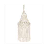 Nordic Macrame Woven Tapestry Lampshade Boho Hanging Lamp Cover Ceiling Pendant Light for Home Bedroom Decorative