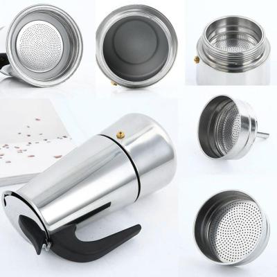 Moka Italian Coffee Pot Stainless Steel Filter Stove Top Mocha Cafetiere Pots Kettle Coffeeware Watering Can 0450ML