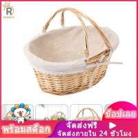 ROSENICE【Hot Sale】 Willow ทอเก็บตะกร้าดอกไม้สาวตะกร้ามือถือตะกร้าแต่งงาน