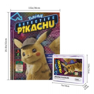 Detective Pikachu Wooden Jigsaw Puzzle 500 Pieces Educational Toy Painting Art Decor Decompression toys 500pcs