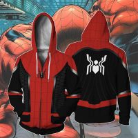 [GR] Spiderman Jacket Marvel Hero Hooded Long Sleeve Unisex Tops Loose Casual Graphic Coat Sports Outerwear Plus Size