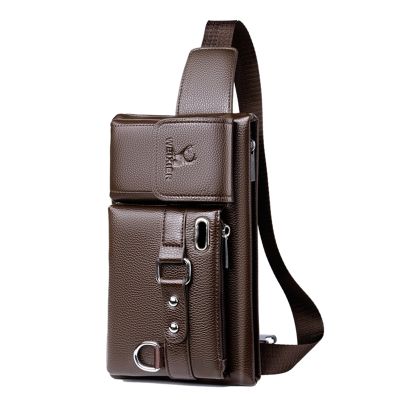WEIXIER Brand Unisex Single-Shoulder Multi-Function Large-Capacity Waist Bag Mens Chest Bag Casual Messenger Bag Wallet