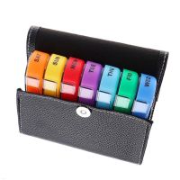 7 Day Pill Organizer 28 Compartments Pill Organizer With Bag PU Leather Bag Vitamin Organizer Portable Travel Pill Case Purse