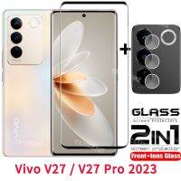 ฟิล์ม V27 2023 Vivo V29 5G 2 In 1ปกป้องหน้าจอสำหรับ Vivo V27 V 27 VivoV27 V27Pro V27E 27 V Pro 5G 2023กระจกนิรภัยป้องกันเต็มพื้นที่เลนส์หลังฟิล์มกันรอยด้านหน้า