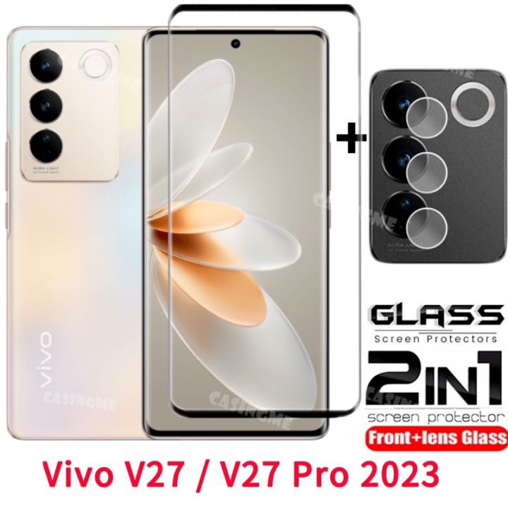 2in1 9d Curved Black Edge Tempered Glass Film For Vivo V25 Pro 5g V27 V27 Pro Screen Protectors 4169