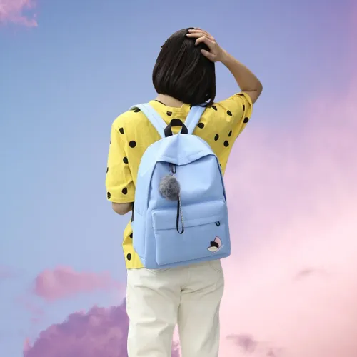 canvas backpack school bag unisex backpack with chain Lazada PH