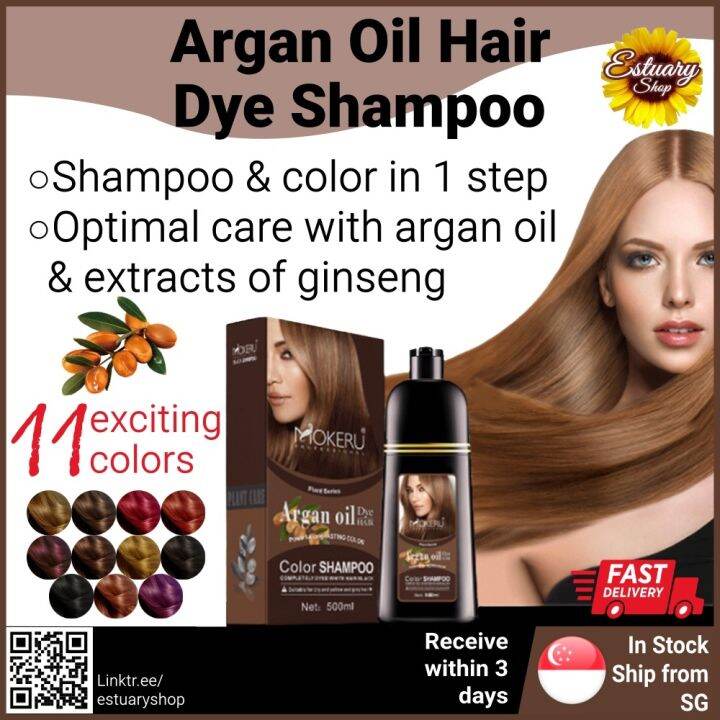 [SG Seller] Mokeru Argan Oil Hair Dye Shampoo 11 Colours Longlasting
