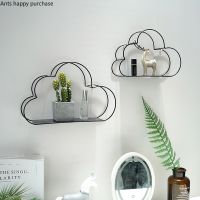 ﺴ❣ Nordic Wind Wall Storage Rack Bedroom Decoration Display Stand Cloud Shape Rack Metal Display Stand Wall Decoration Frame