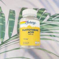 55% OFF ราคา Sale!!! โปรดอ่าน EXP: 12/2023 B5 กรดแพนโทเทนิก Pantothenic Acid 500 mg 100 VegCaps (Solaray®) วิตามินบี 5 B-5