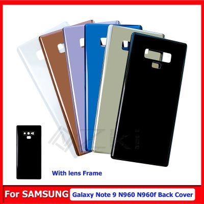 （shine electron）เคสกรอบกระจกหลังประตูแบตเตอรี่สำหรับ Samsung Galaxy Note 9 N960,N9600 SM-N9600โทรศัพท์ด้านหลังฝาหลังมีเลนส์กล้อง N960F ส่องแสง