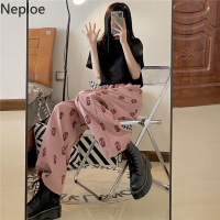 Sweatpants Women Harajuku Corduroy Wide Leg Pants Korean Skull Drawstring Trousers Plus Size Y2K Bottoms Pant Clothes Capris