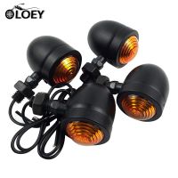 【Deal of the day】 ไฟเลี้ยวรถจักรยานยนต์4ชิ้น,ไฟเลี้ยว LED สีเหลืองอำพันไฟกะพริบสำหรับ Harley Cafe Racer Yamaha Honda Suzuki