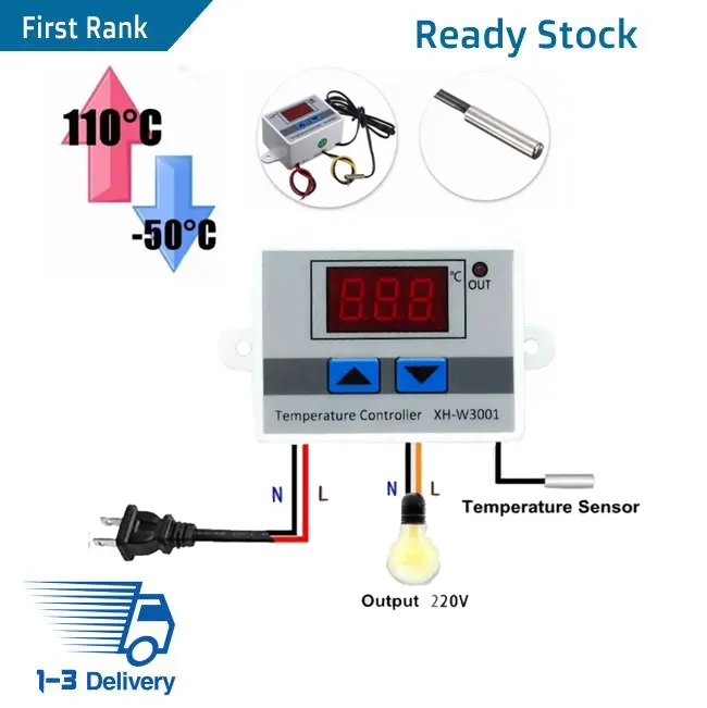 XH-W3001 Multifunction Digital Temperature Controller AC110/220V ...