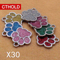 CTHOLD 30 pcslot Cute Engraved ID Dog Tag paw Diy alloy Dog id Tags For Dog Cat Personalized reflective Collars Pet back home