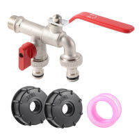 Double Tap IBC Tank Adapter S60X6 12 "Garden Hose Faucet Water-Tank Replacement Connector Garden Irrigation Accessories