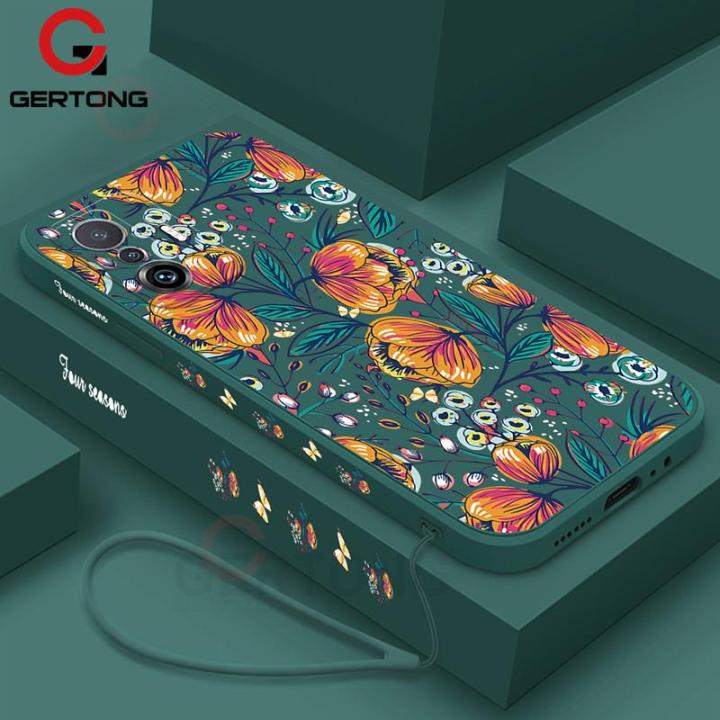 flowers-leaves-case-for-xiaomi-13-lite-12t-pro-5g-mi-12-12x-12-ultra-11t-pro-mi-11-lite-5g-comfort-silicone-cover-with-lanyard