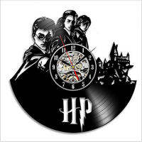 （HOT) การค้าต่างประเทศข้ามพรมแดนนาฬิกาไวนิล Harry Potter Records Wall Clock นาฬิกาควอตซ์สร้างสรรค์ย้อนยุคย้อนยุคตกแต่งบ้าน