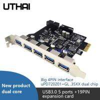 ▣ UTHAI T19 USB3.0 Expansion Card 7 Port Adapter Card 5 Port 19PIN Front NEC Third Generation Master D720201 Dual Chip